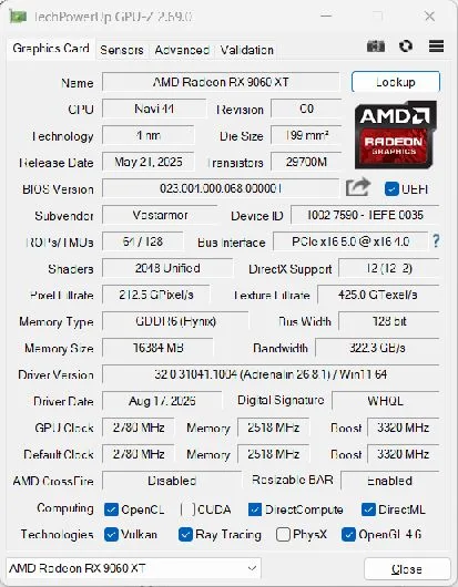 RX2 · GPU-Z-硬體與驅動